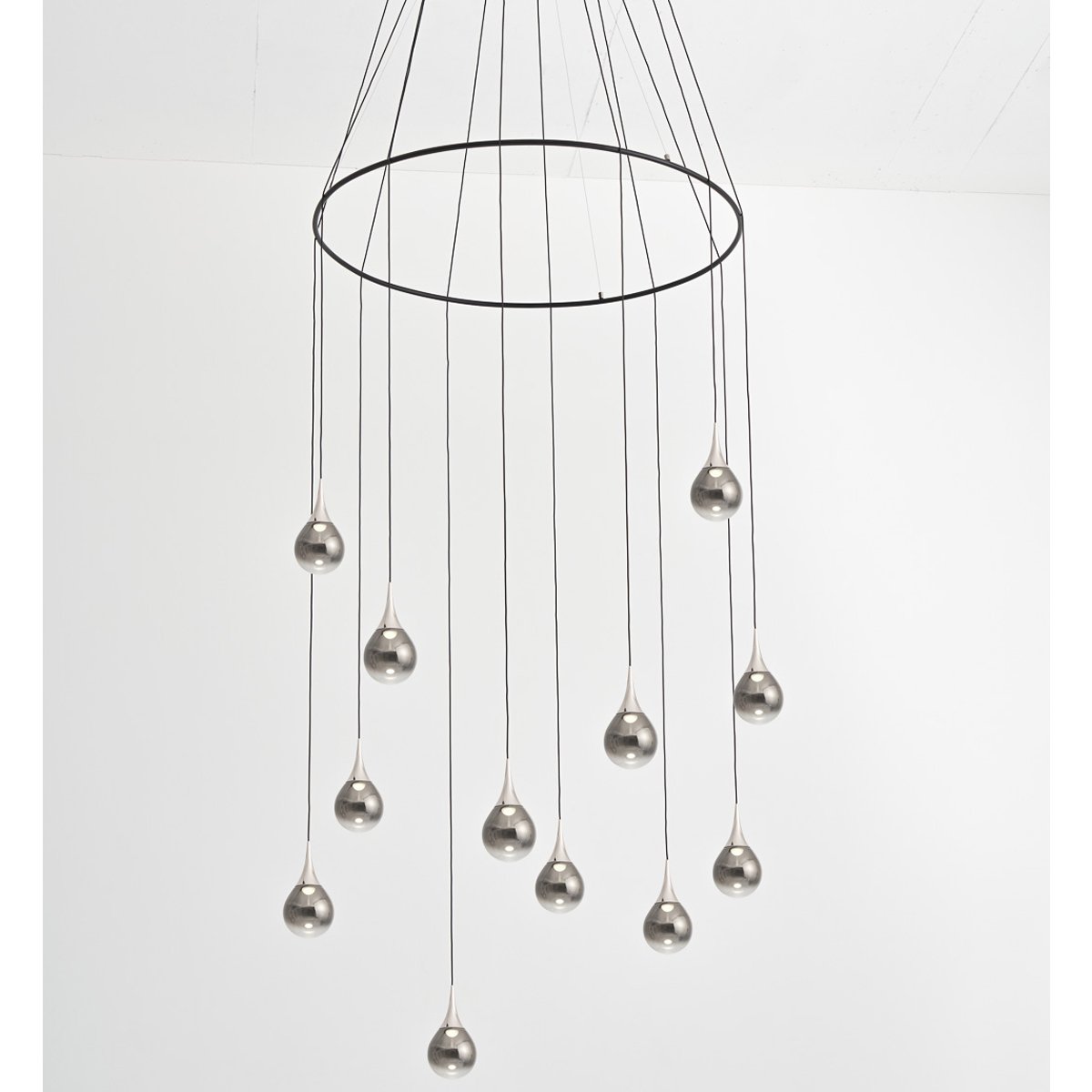 Paopao P12 / PC12 LED Multi Light Pendant - Chrome Finish (With Ring)