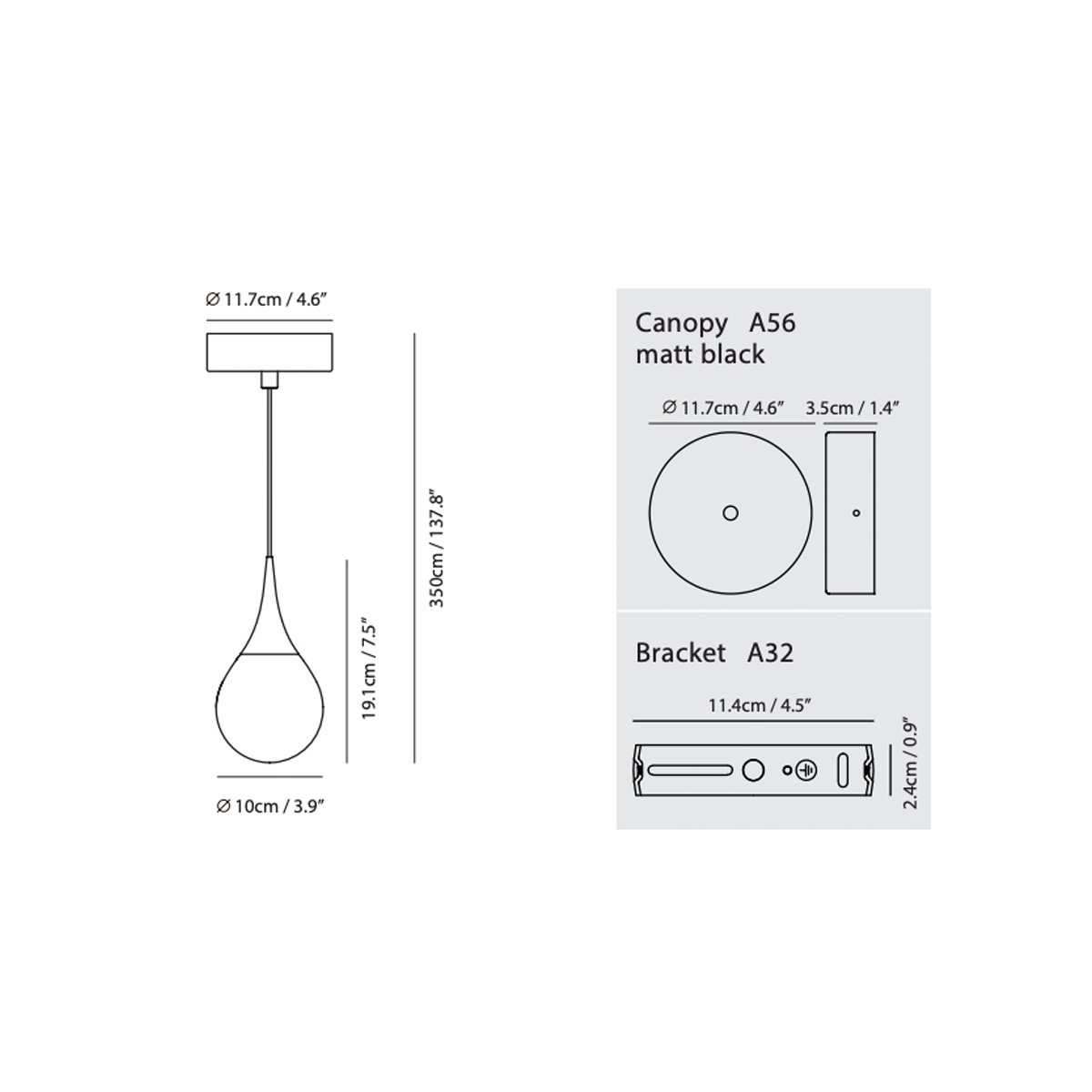 Paopao P1 LED Mini Pendant - Diagram