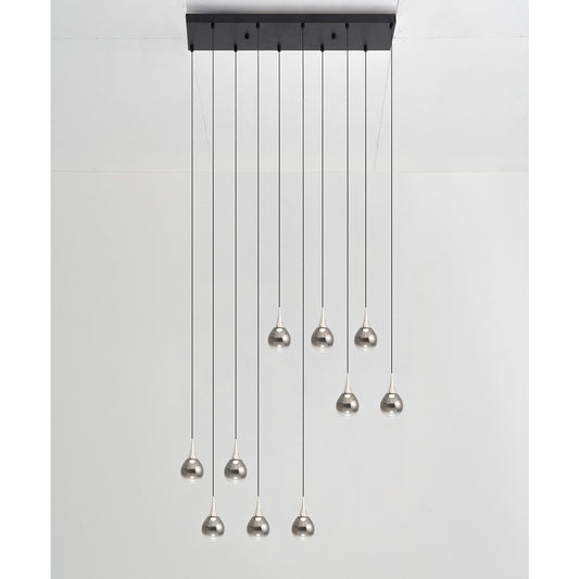 Paopao PZ10 LED Linear Multi Light Pendant - Chrome Finish