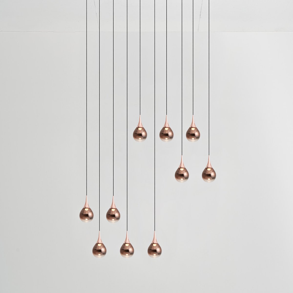 Paopao PZ10 LED Linear Multi Light Pendant - Copper Finish