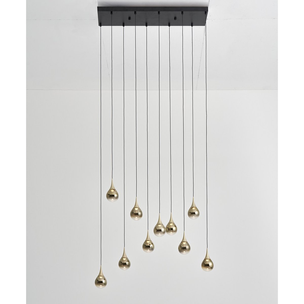 Paopao PZ10 LED Linear Multi Light Pendant - Champagne Gold Finish