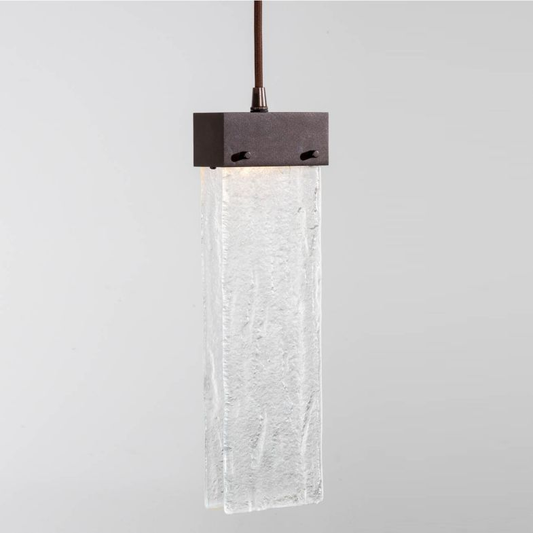 Parallel Glass LED Pendant - Clear Granite/Flat Bronze