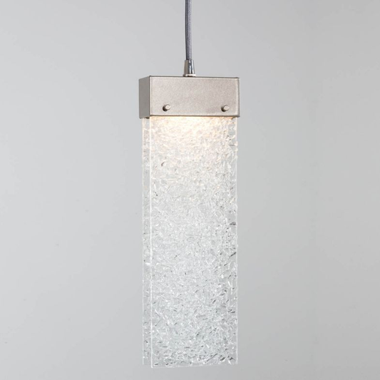 Parallel Glass LED Pendant - Clear Rime/Metallic Beige Silver