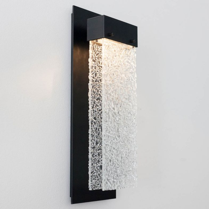 Parallel Glass LED Wall Sconce - Clear Rime/Matte Black
