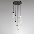 Load image into Gallery viewer, Parallel Glass Round LED Multipoint Pendant 11 Light - CG/MB

