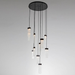 Parallel Glass Round LED Multipoint Pendant 11 Light - CG/MB