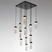 Parallel Glass Square LED Multipoint Pendant 12 Light - CR/MB