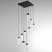 Parallel Glass Square LED Multipoint Pendant 9 Light - CG/MB