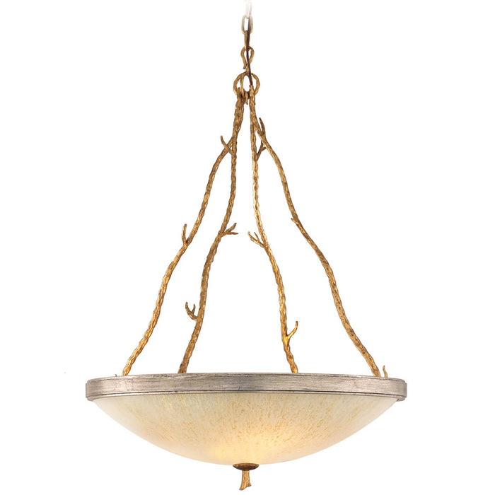 Parc Royale Large Pendant - Gold And Silver Leaf Finish