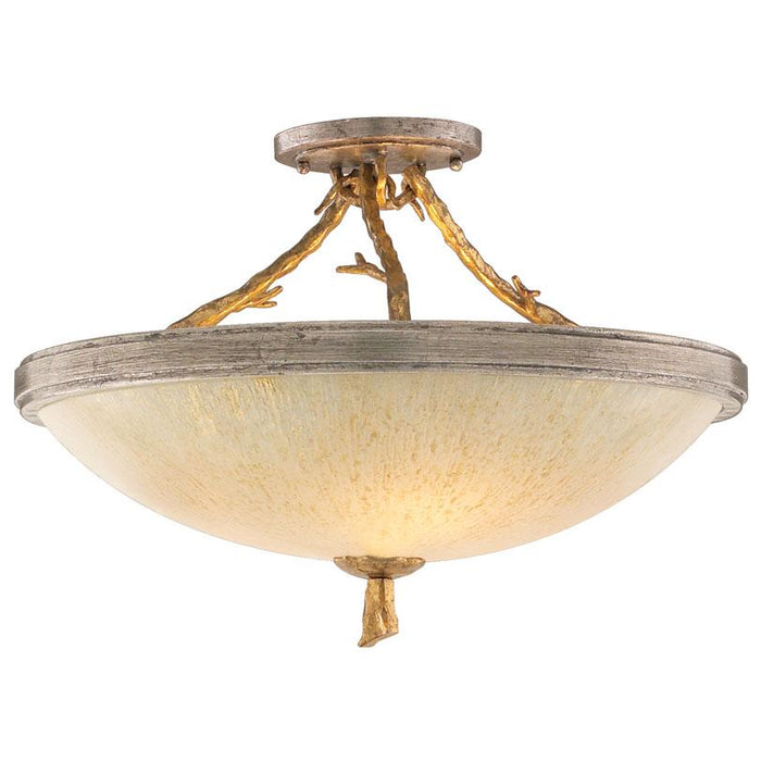 Parc Royale Semi Flush Mount - Gold And Silver Leaf Finish