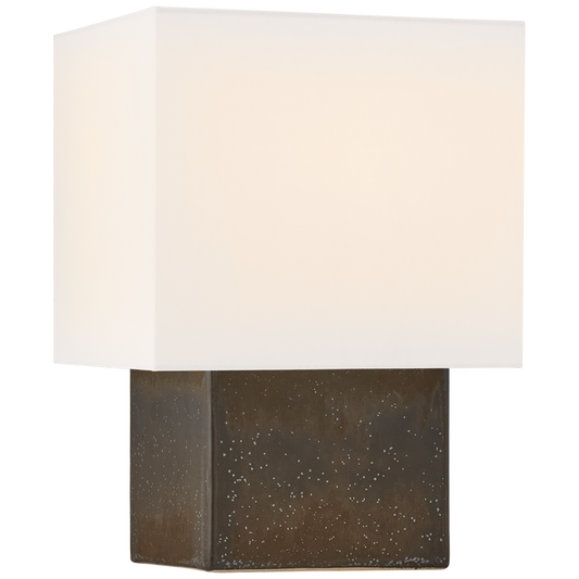 Pari Petite Square Table Lamp - Stained Black Metallic Finish