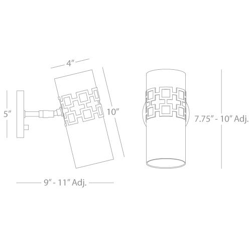 Parker Adjustable Wall Sconce - Diagram