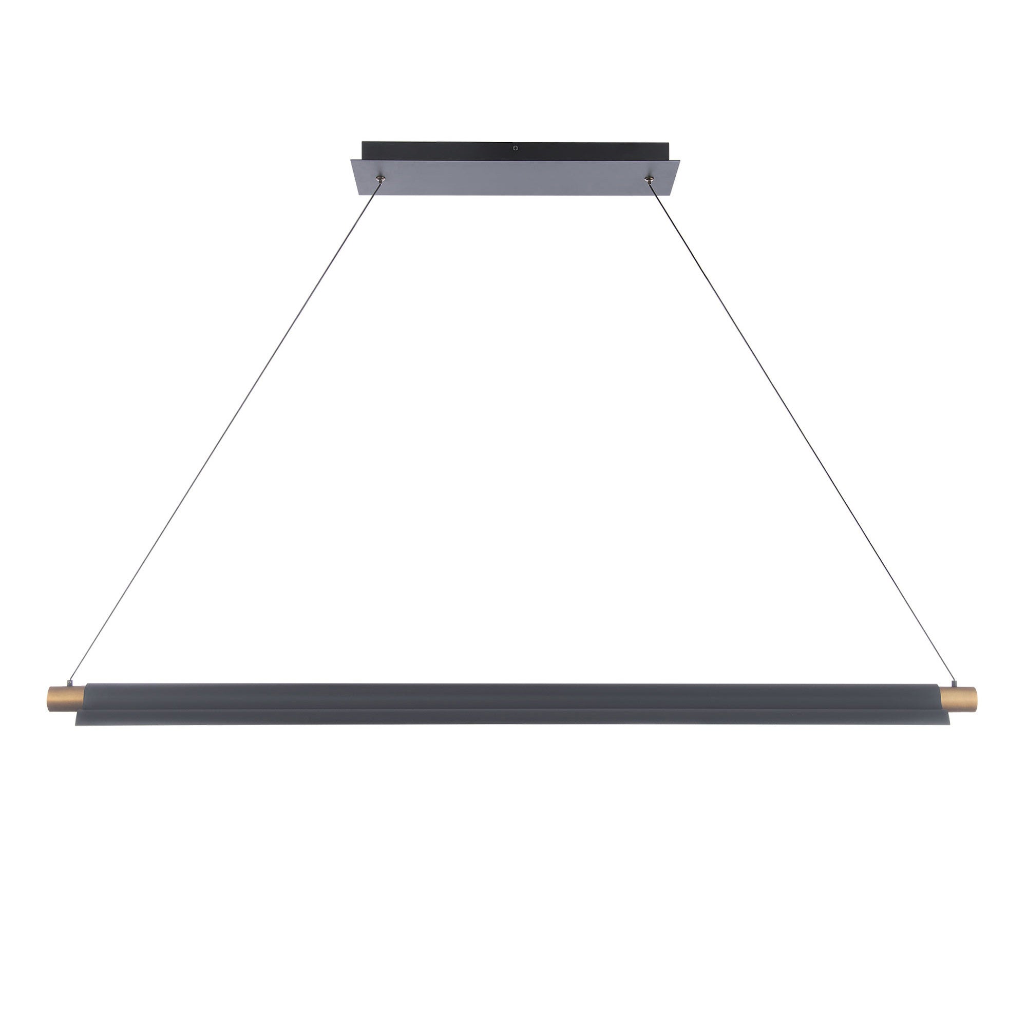 Pavilion LED Linear Suspension - Black/Aged Brass Finish