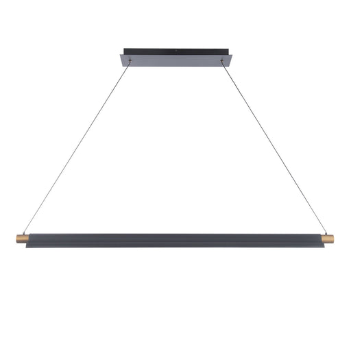 Pavilion LED Linear Suspension - Black/Aged Brass Finish