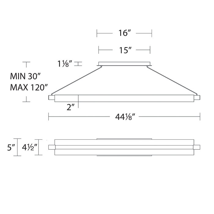 Pavilion LED Linear Suspension - Diagram