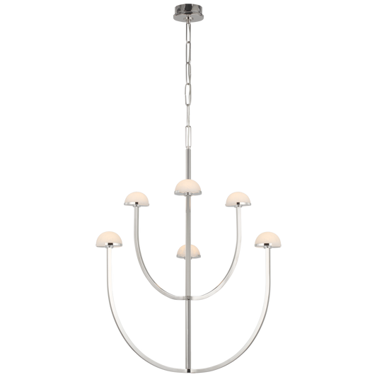 Pedra Medium Chandelier Polished Nickel Finish