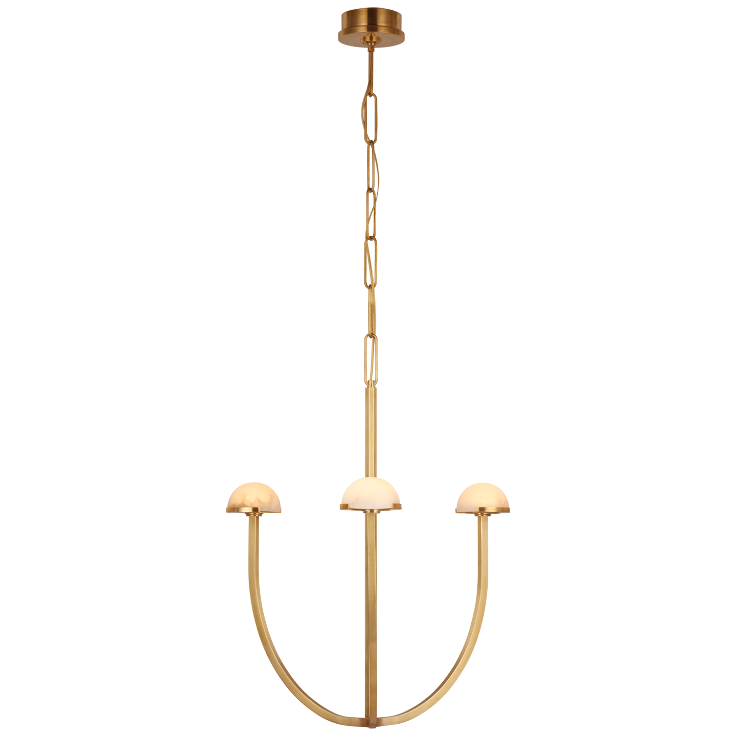 Pedra Small Chandelier Antique-Burnished Brass Finish