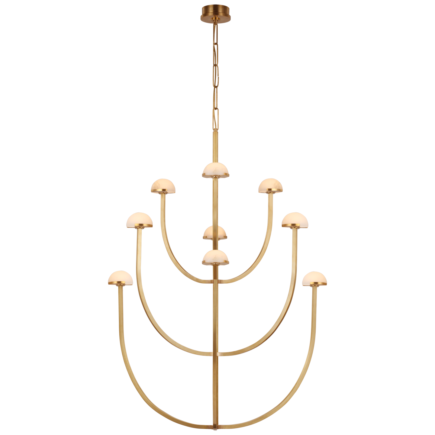 Pedra Large Chandelier Antique-Burnished Brass Finish