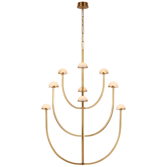 Pedra Large Chandelier Antique-Burnished Brass Finish