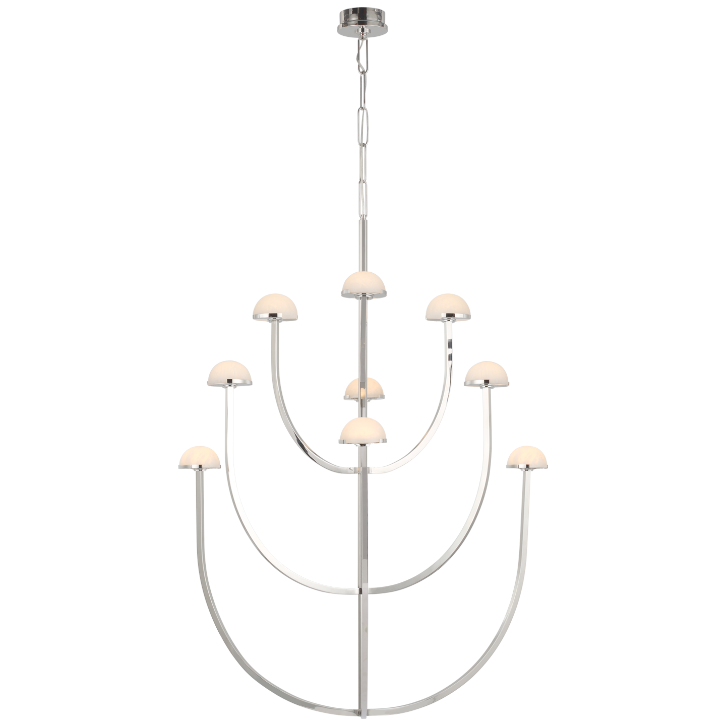 Pedra Large Chandelier Polished Nickel Finish