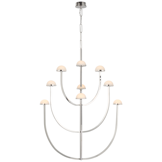 Pedra Large Chandelier Polished Nickel Finish