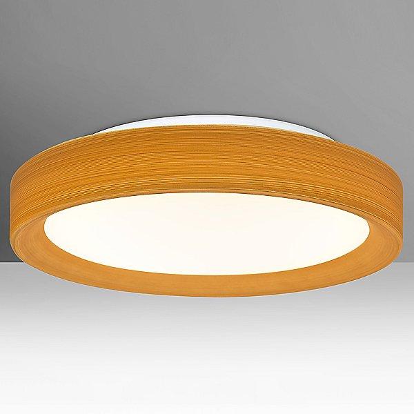 Pella 16" LED Flushmount Ceiling Light Oak/Opal Matte