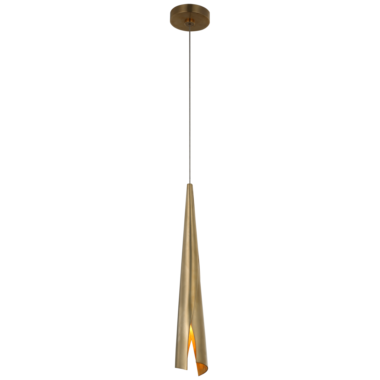 Pelle Delicate Wrapped Pendant - Antique Burnished Brass Finish