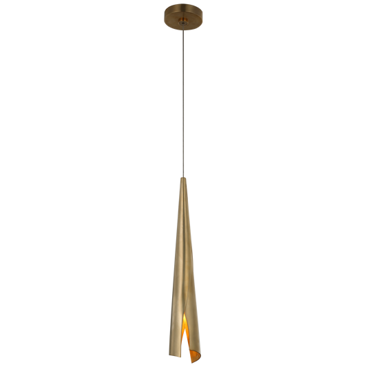 Pelle Delicate Wrapped Pendant - Antique Burnished Brass Finish