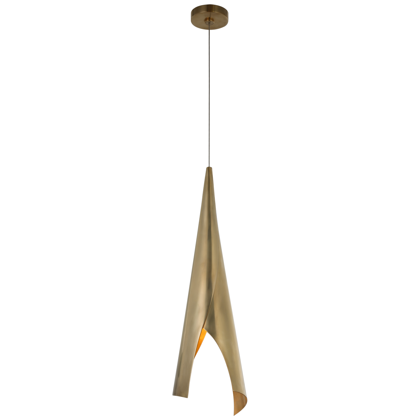 Pelle Medium Wrapped Pendant - Antique-Burnished Brass Finish