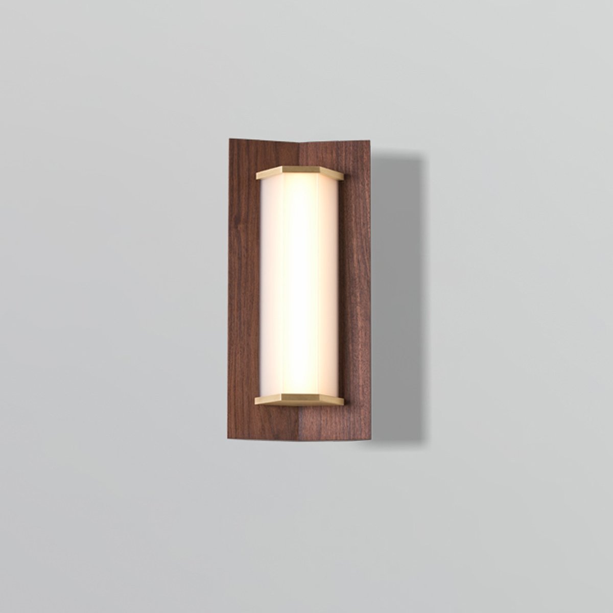 Penna 16" LED Sconce - Walnut/Brushed Brass Finish