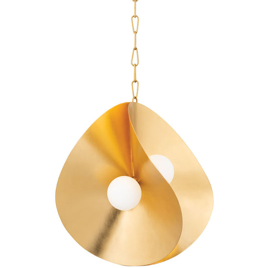 Peony Medium Pendant - Gold Leaf Finish