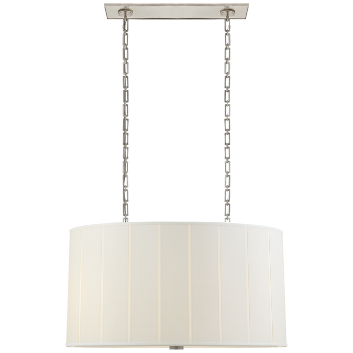 Perfect Pleat Oval Hanging Shade Soft Silver