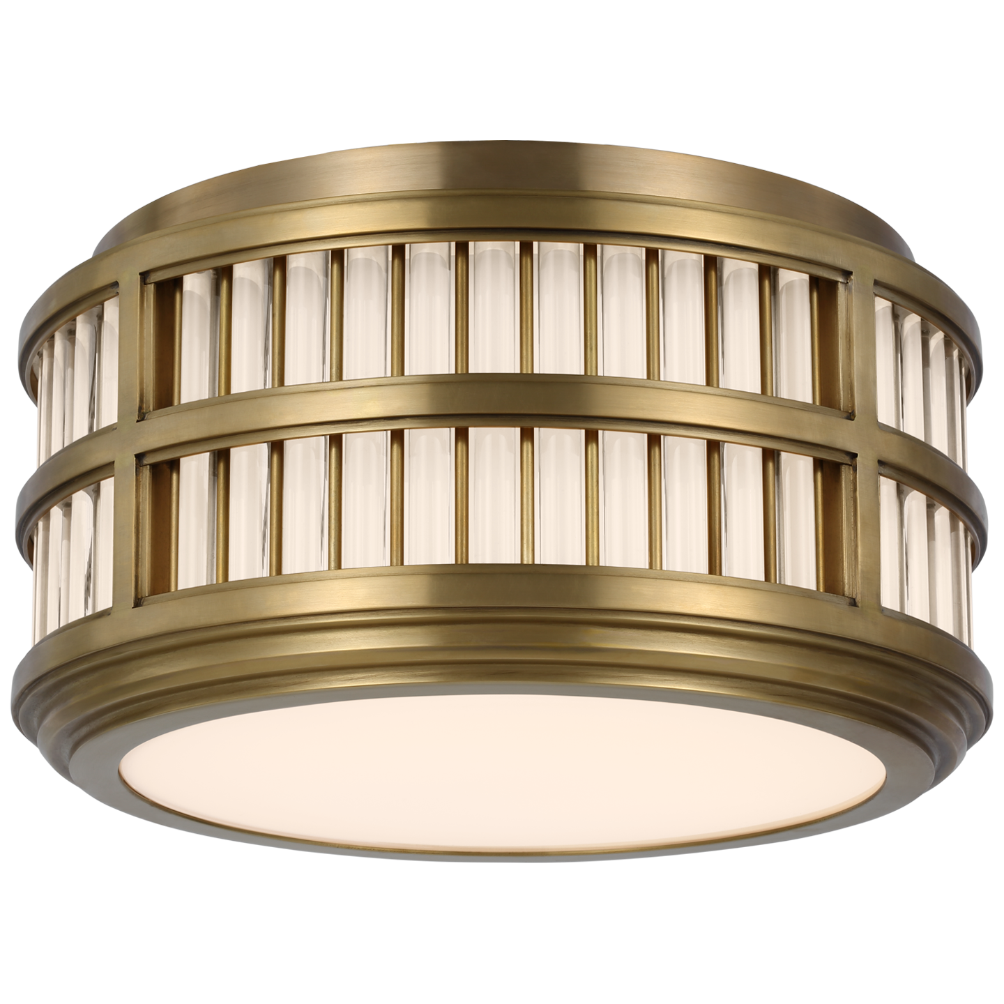 Perren Small Flush Mount - Natural Brass Finish