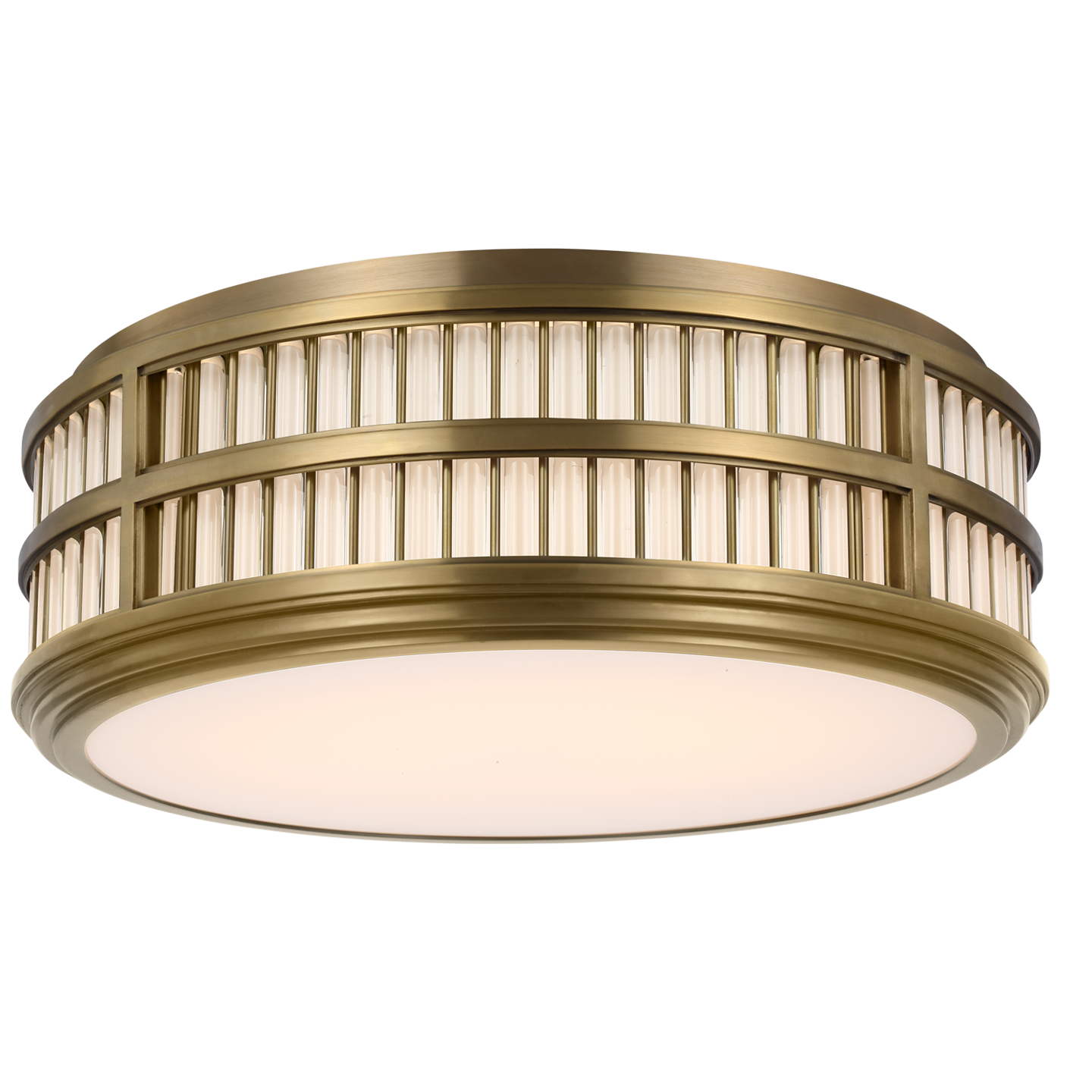 Perren Medium Flush Mount - Natural Brass Finish