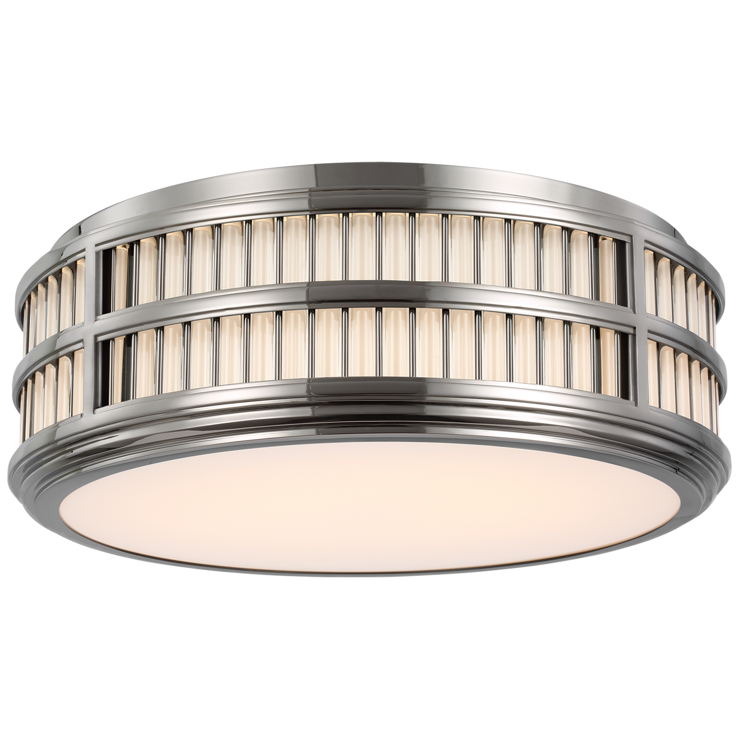 Perren Medium Flush Mount - Polished Nickel Finish