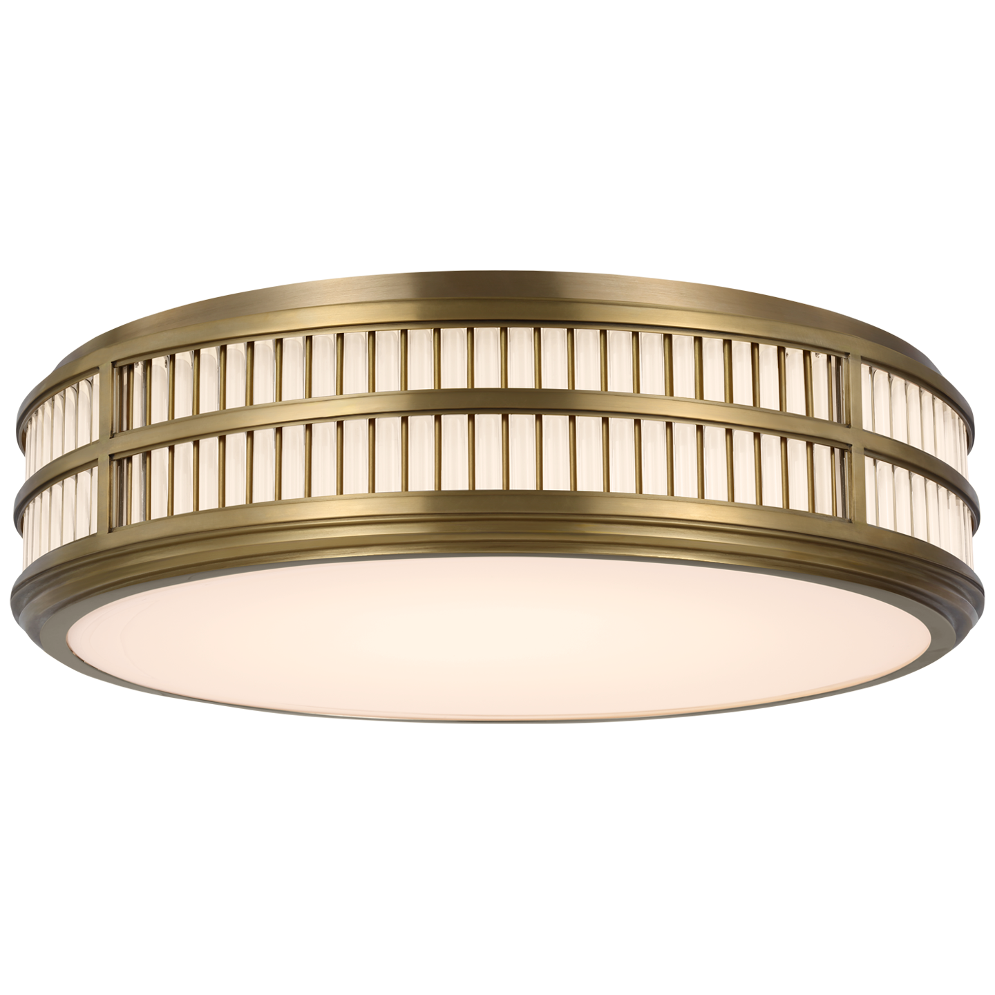 Perren Large Flush Mount - Natural Brass Finish