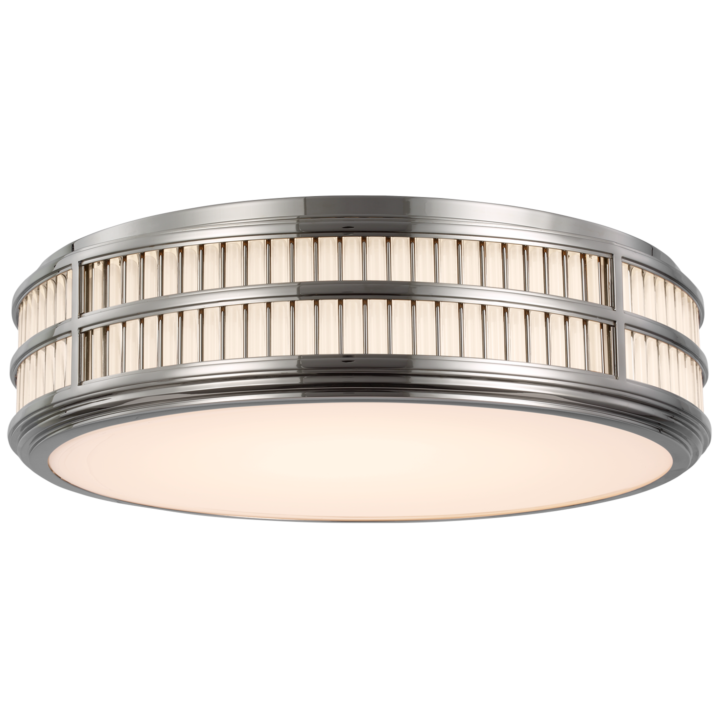 Perren Large Flush Mount - Polished Nickel Finish