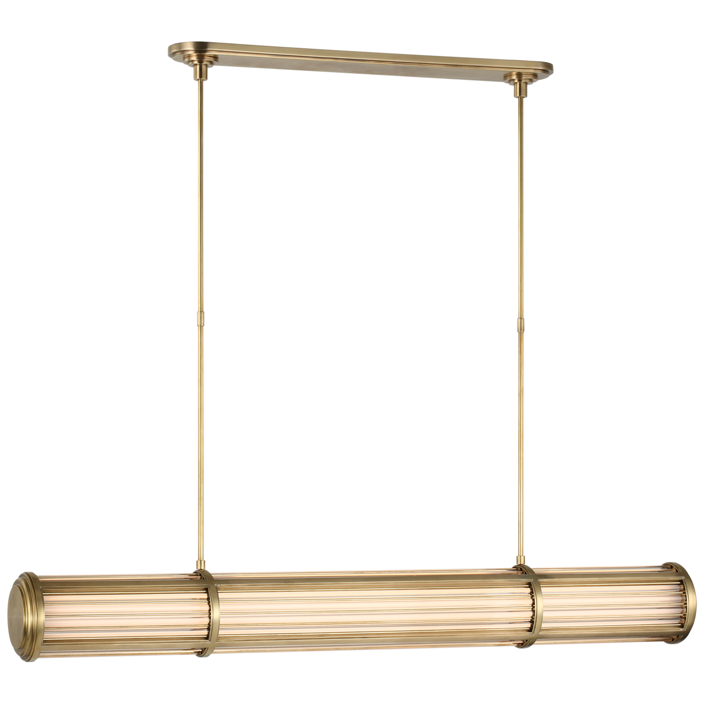 Perren Large Linear Chandelier - Natural Brass Finish