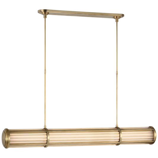 Perren Large Linear Chandelier - Natural Brass Finish