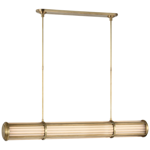 Perren Large Linear Chandelier - Natural Brass Finish