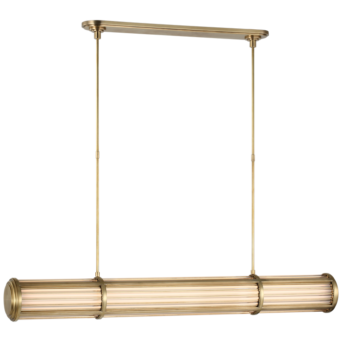 Perren Large Linear Chandelier - Natural Brass Finish