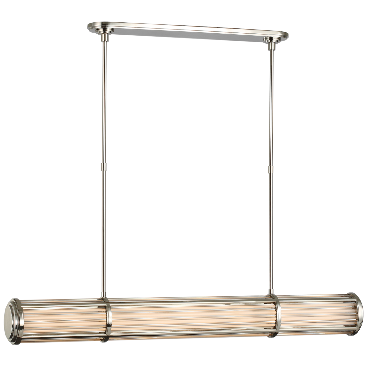 Perren Large Linear Chandelier - Polished Nickel Finish