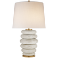 Load image into Gallery viewer, Phoebe Stacked Table Lamp - Antique White Ceramic Finish
