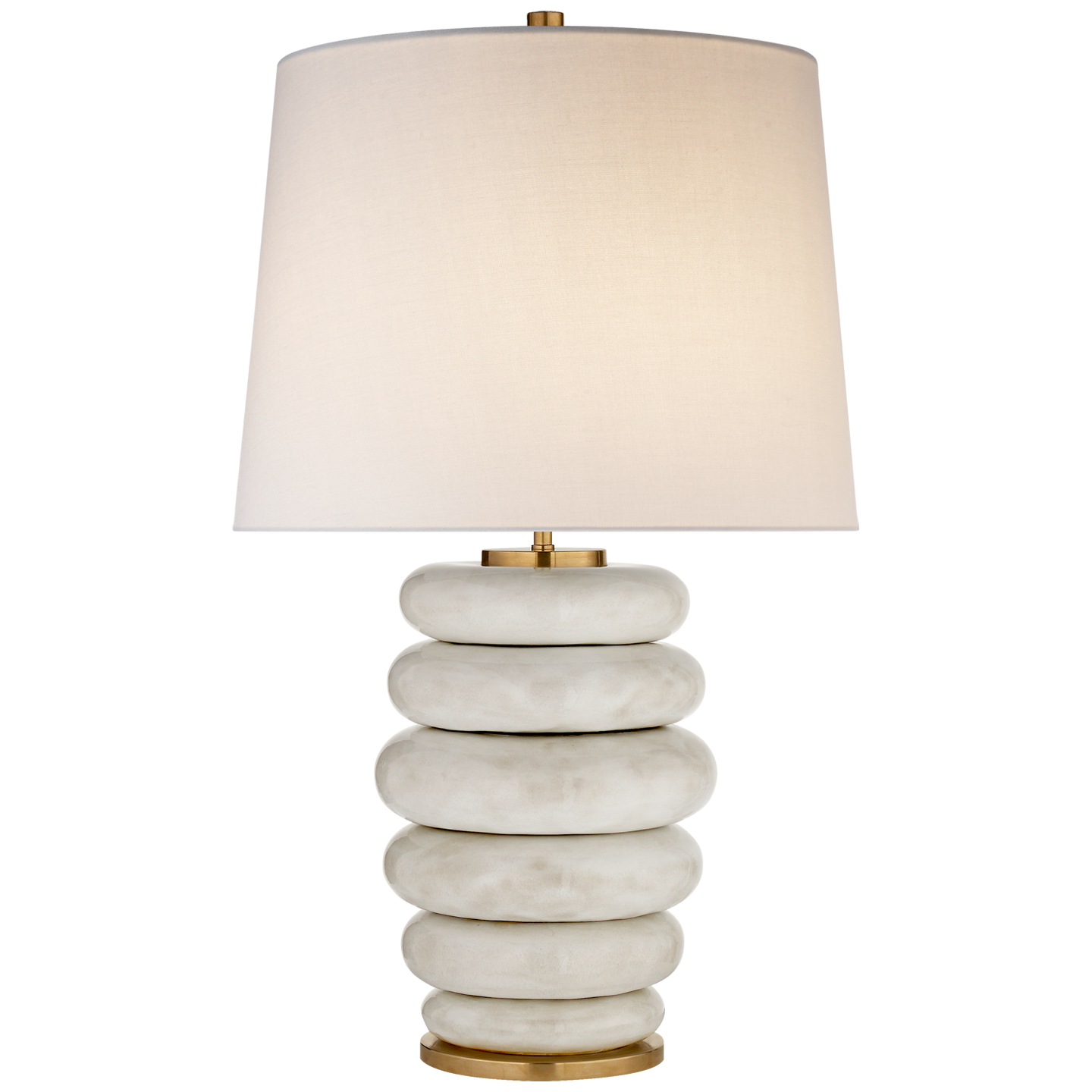 Phoebe Stacked Table Lamp - Antique White Ceramic Finish