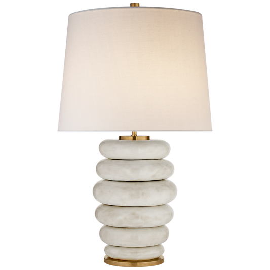 Phoebe Stacked Table Lamp - Antique White Ceramic Finish