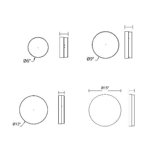 Pi LED Round Flush Mount - Diagram