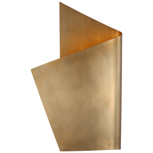 Piel Left Wrapped Sconce - Antique-Burnished Brass Finish