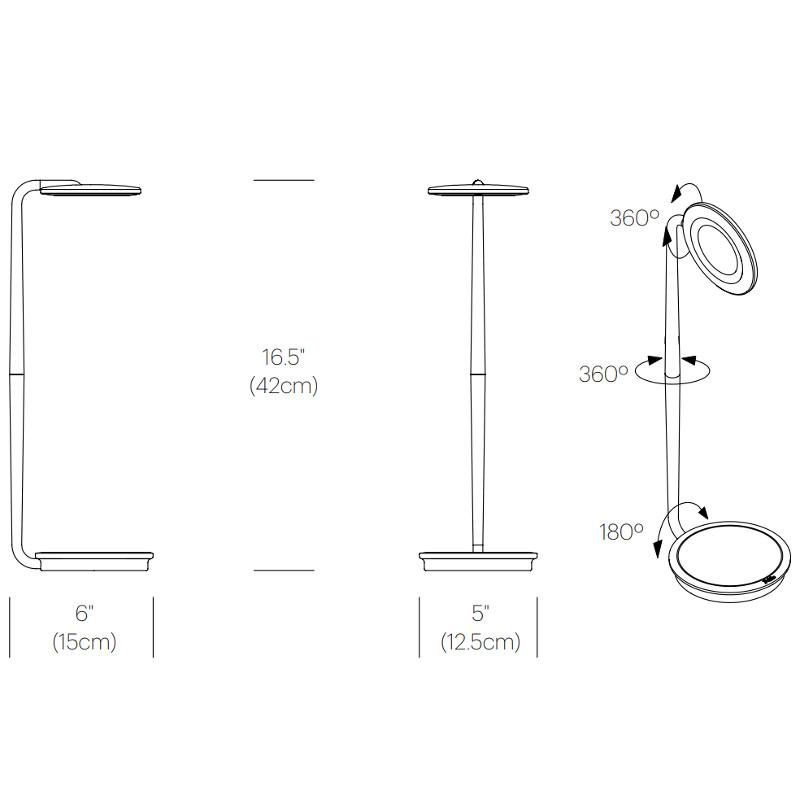 Pixo Plus Table Lamp Technical Diagram