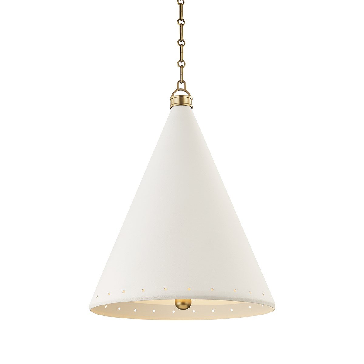 Plaster No.1 Large Pendant - Aged Brass/Plaster White Finish