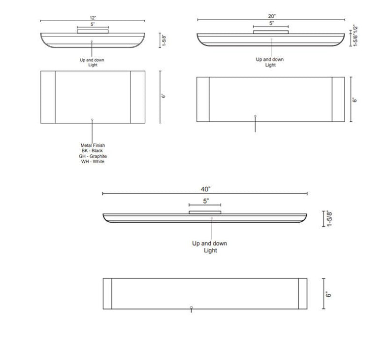 Plateau Large Outdoor LED Wall Sconce - Diagram